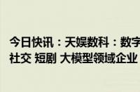 今日快讯：天娱数科：数字营销业务新增客户包括Kimi等AI社交 短剧 大模型领域企业