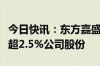 今日快讯：东方嘉盛：实控人孙卫平拟减持不超2.5%公司股份