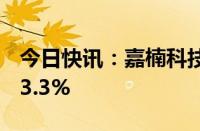 今日快讯：嘉楠科技一季度净亏损同比减少53.3%