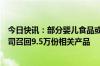 今日快讯：部分婴儿食品或混入树脂，日本朝日集团食品公司召回9.5万份相关产品