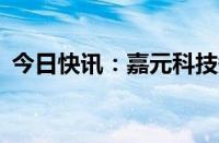 今日快讯：嘉元科技短线跳水，现跌超11%