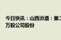 今日快讯：山西汾酒：第二大股东华创鑫睿拟减持不超800万股公司股份