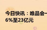 今日快讯：唯品会一季度净利润同比增长24.6%至23亿元