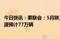 今日快讯：乘联会：5月狭义乘用车零售预计165万辆，新能源预计77万辆