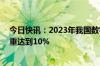 今日快讯：2023年我国数字经济核心产业增加值占GDP比重达到10%