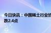 今日快讯：中国稀土行业协会：今日稀土价格指数较昨日下跌2.4点