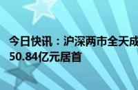 今日快讯：沪深两市全天成交额7639亿元，工业富联成交额50.84亿元居首