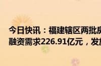 今日快讯：福建辖区两批房地产“白名单”102个项目实际融资需求226.91亿元，发放贷款58亿元