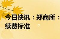 今日快讯：郑商所：调整部分期货合约交易手续费标准