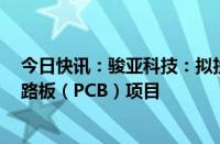 今日快讯：骏亚科技：拟投资不超3亿元在越南新建印制电路板（PCB）项目