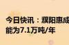 今日快讯：濮阳惠成：公司顺酐酸酐衍生物产能为7.1万吨/年