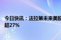 今日快讯：法拉第未来美股盘前涨超12%，上个交易日收涨超27%