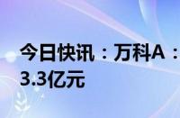 今日快讯：万科A：5月实现合同销售金额233.3亿元