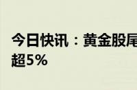 今日快讯：黄金股尾盘跌幅扩大，银泰黄金跌超5%