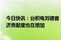 今日快讯：台积电刘德音：今年用电量约占全台8%，但经济贡献度也在增加