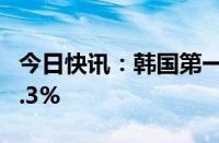 今日快讯：韩国第一季度GDP初值同比增长3.3%