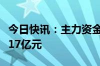 今日快讯：主力资金监控：工业富联净买入超17亿元