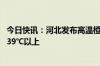 今日快讯：河北发布高温橙色预警：邢台南部 邯郸局地可达39℃以上