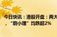 今日快讯：港股开盘：两大指数低开，恒生科技指数跌1.3%，“蔚小理”均跌超2%