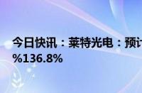 今日快讯：莱特光电：预计上半年归母净利润同比增85.32%136.8%