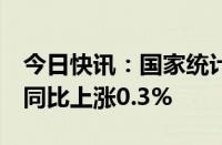 今日快讯：国家统计局：5月份居民消费价格同比上涨0.3%