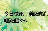 今日快讯：美股热门中概股涨跌不一，哔哩哔哩涨超3%