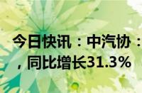 今日快讯：中汽协：15月汽车出口230.8万辆，同比增长31.3%