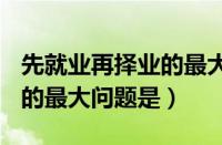 先就业再择业的最大问题是()（先就业再择业的最大问题是）