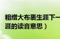 粗缯大布裹生涯下一句是什么（粗缯大布裹生涯的读音意思）