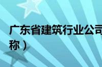 广东省建筑行业公司排名（广东省建筑企业名称）