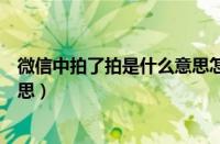 微信中拍了拍是什么意思怎么设置（微信中拍了拍是什么意思）