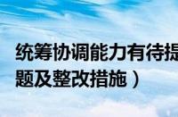 统筹协调能力有待提高（统筹协调能力不足问题及整改措施）