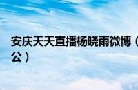 安庆天天直播杨晓雨微博（安庆市天天直播主持人杨晓雨老公）