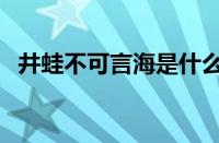 井蛙不可言海是什么意思（井蛙不可言海）