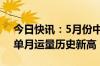 今日快讯：5月份中欧班列开行1724列，创单月运量历史新高