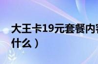 大王卡19元套餐内容（大王卡19元套餐包括什么）