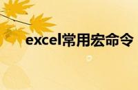 excel常用宏命令（excel常用宏代码）