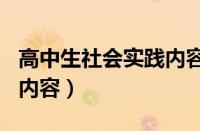 高中生社会实践内容100字（高中生社会实践内容）