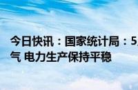 今日快讯：国家统计局：5月份规模以上工业原煤 原油 天然气 电力生产保持平稳