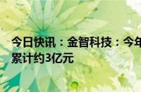 今日快讯：金智科技：今年以来国家电网大额中标项目金额累计约3亿元