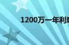 1200万一年利息多少（1200万）