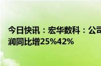 今日快讯：宏华数科：公司订单增长，预计上半年归母净利润同比增25%42%