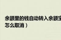 余额里的钱自动转入余额宝怎么取消（余额自动转入余额宝怎么取消）