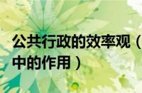 公共行政的效率观（试述行政效率在公共行政中的作用）