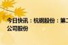 今日快讯：杭钢股份：第二大股东诚通金控拟减持不超2%公司股份