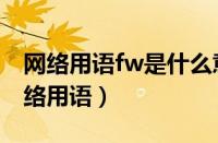 网络用语fw是什么意思梗（fw是什么意思网络用语）