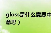 gloss是什么意思中文翻译（glossmen什么意思）