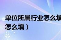 单位所属行业怎么填写才正确（单位所属行业怎么填）