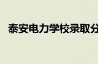 泰安电力学校录取分数线（泰安电力学校）