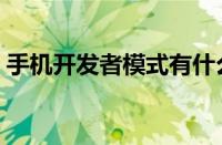 手机开发者模式有什么用（手机开发者模式）